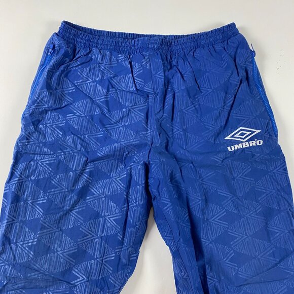 Vintage Umbro Windbreaker Pants Mens XL Soccer Track AOP Spellout All Over Print - Picture 4 of 14